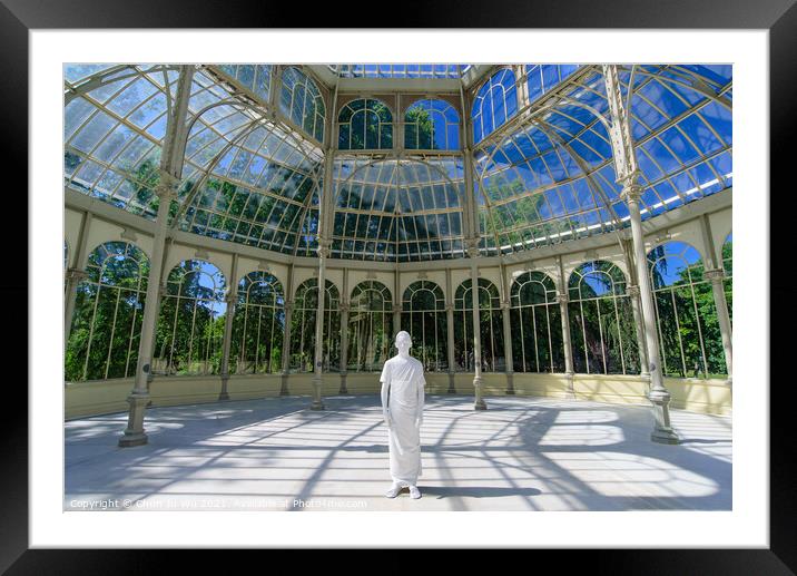 Interior of Palacio de Cristal (Glass Palace) in Buen Retiro Park in Madrid, Spain Framed Mounted Print by Chun Ju Wu
