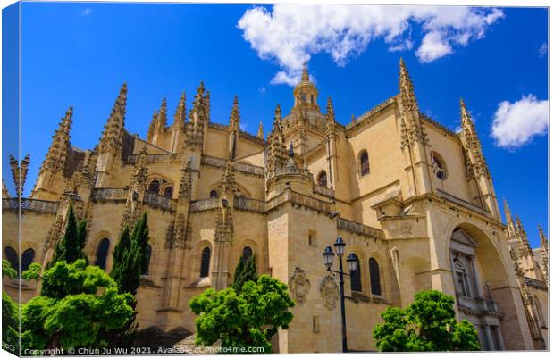 Segovia Cathedral, a Gothic-style Catholic cathedral in Segovia, Spain Canvas Print by Chun Ju Wu