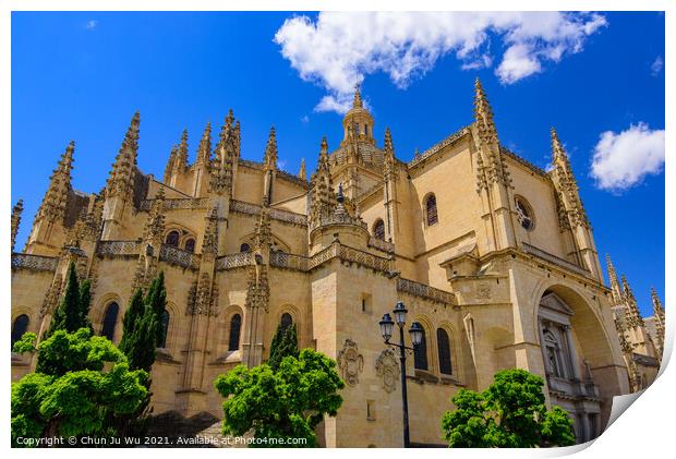 Segovia Cathedral, a Gothic-style Catholic cathedral in Segovia, Spain Print by Chun Ju Wu