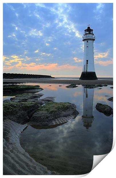 Lighthouse at Perch Rock Print by Wayne Molyneux