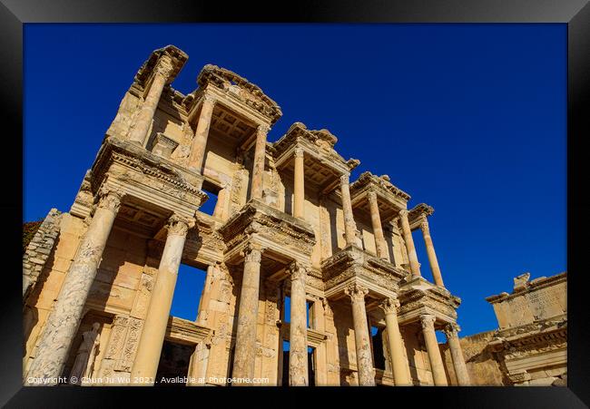 Library of Celsus, an ancient Roman building in Ephesus Archaeological Site, Turkey Framed Print by Chun Ju Wu