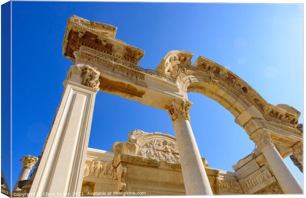 Temple of Hadrian, an ancient Roman building in Ephesus Archaeological Site, Turkey Canvas Print by Chun Ju Wu