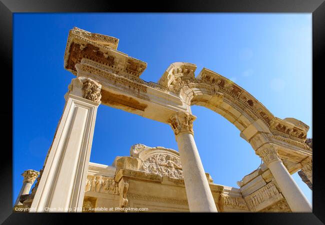 Temple of Hadrian, an ancient Roman building in Ephesus Archaeological Site, Turkey Framed Print by Chun Ju Wu