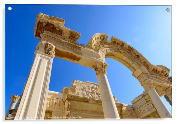 Temple of Hadrian, an ancient Roman building in Ephesus Archaeological Site, Turkey Acrylic by Chun Ju Wu