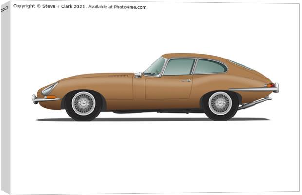 Jaguar E Type Fixed Head Coupe Bronze Canvas Print by Steve H Clark