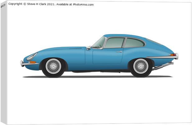 Jaguar E Type Fixed Head Coupe Cotswold Blue Canvas Print by Steve H Clark