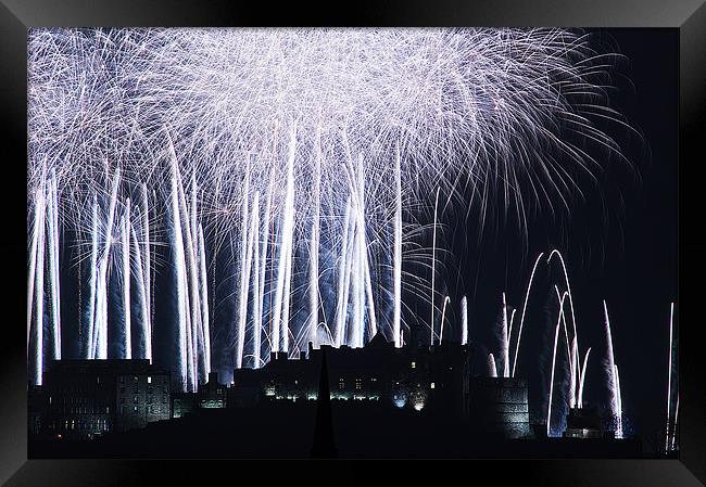 Edinburgh Castle with Fireworks Framed Print by Keith Thorburn EFIAP/b