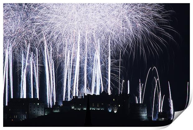Edinburgh Castle with Fireworks Print by Keith Thorburn EFIAP/b
