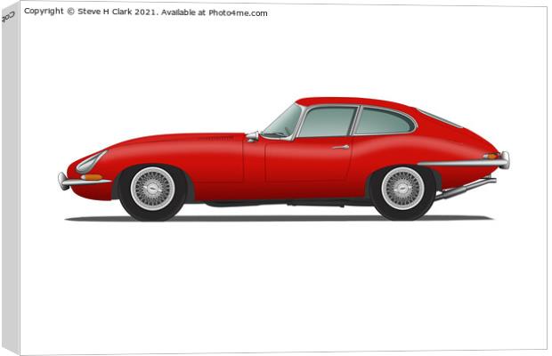 Jaguar E Type Fixed Head Coupe Carmen Red Canvas Print by Steve H Clark