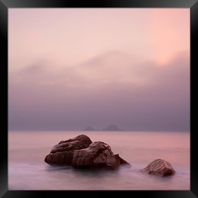 Porth Nanven Sunset Framed Print by Andrew Wheatley