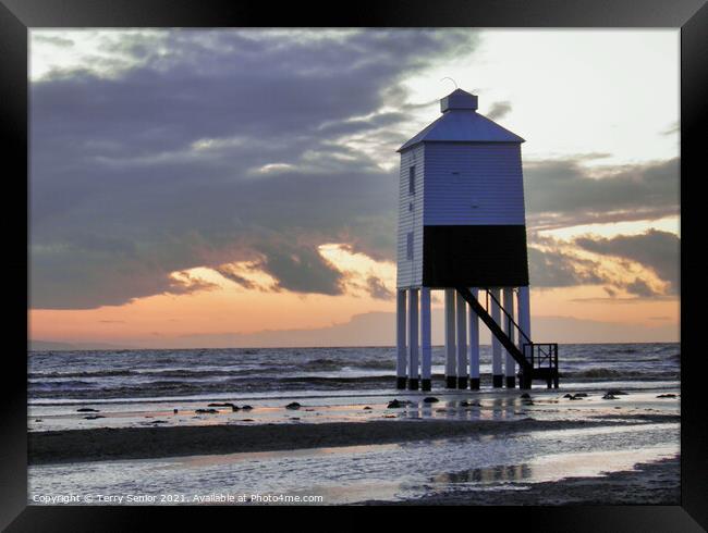 The Low Lighthouse is one of three lighthouses in Burnham-on-Sea, Framed Print by Terry Senior