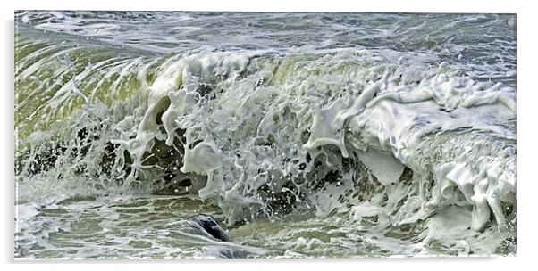 frothy waves Acrylic by Donna Collett