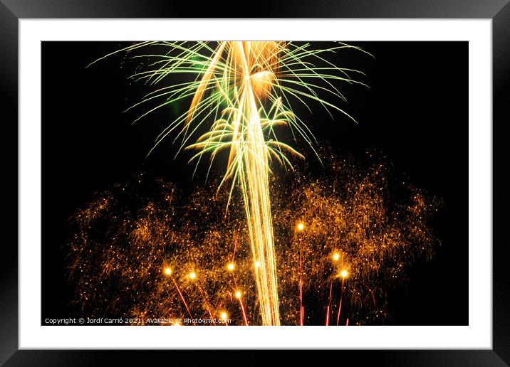 Fireworks details - 1 Framed Mounted Print by Jordi Carrio