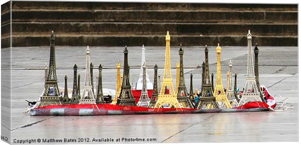 Miniature Eiffel Towers Canvas Print by Matthew Bates