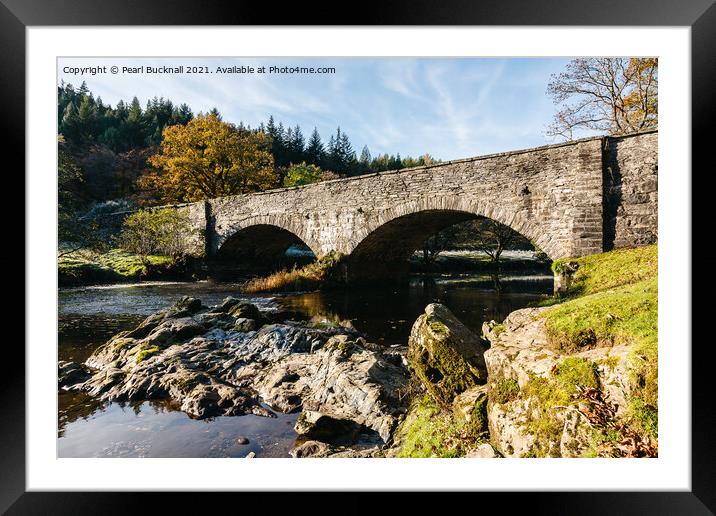 Afon Llugwy River and Ty Hyll Bridge Snowdonia Framed Mounted Print by Pearl Bucknall