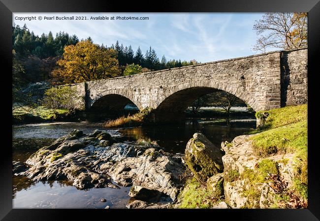 Afon Llugwy River and Ty Hyll Bridge Snowdonia Framed Print by Pearl Bucknall