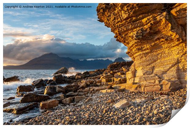 Elgol beach and the Cuillins, Isle of Skye, Scotla Print by Andrew Kearton
