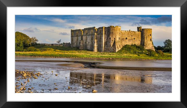 Carew Castle, Pembrokeshire, Wales Framed Mounted Print by Jim Monk