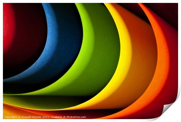 Abstract shapes in colour Print by Russell Mander