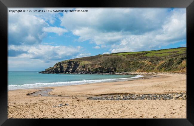 Praa Sands South Cornish Coast Cornwall  Framed Print by Nick Jenkins