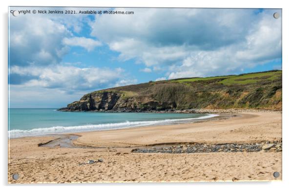Praa Sands South Cornish Coast Cornwall  Acrylic by Nick Jenkins