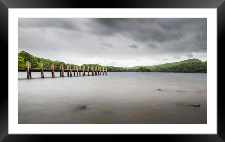 Jetty on Coniston Water Framed Mounted Print by Jason Wells