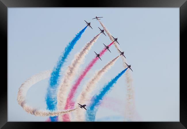 Red Arrows performing the Tornado Framed Print by Jason Wells