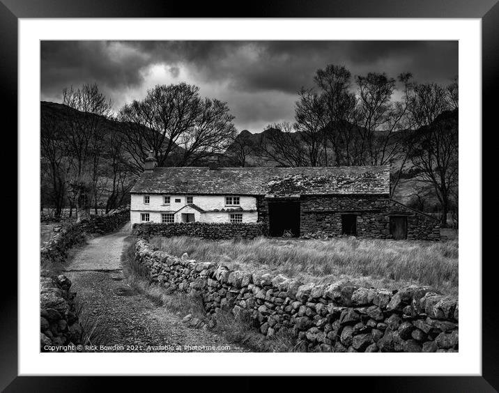 White Cottage Lake District Framed Mounted Print by Rick Bowden