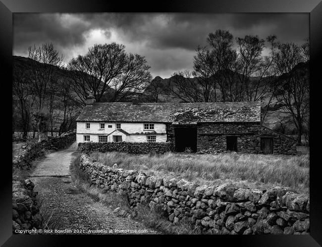White Cottage Lake District Framed Print by Rick Bowden
