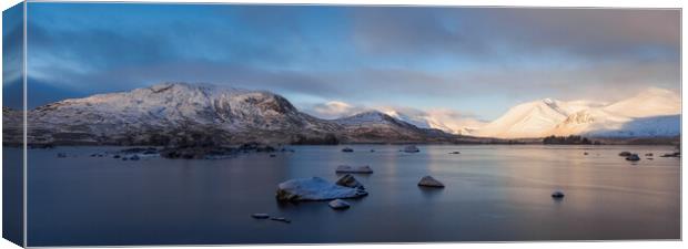 Lochan na h-achlaise Winter Panoramic Canvas Print by Tommy Dickson