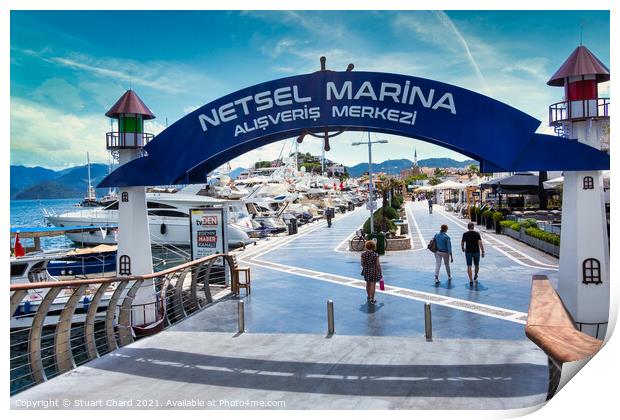 Netsel Marina and promenade in Marmaris Turkey Print by Stuart Chard