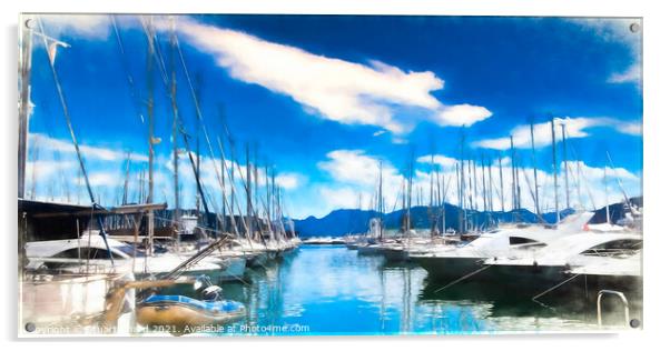 Netsel Marina, Marmaris Turkey Acrylic by Travel and Pixels 