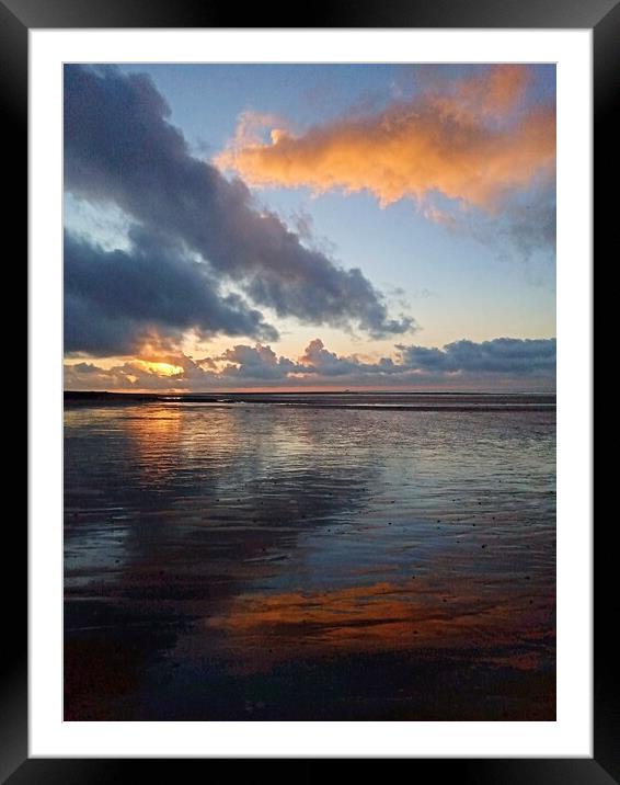 Sunset sand reflections   Framed Mounted Print by Mark Ritson