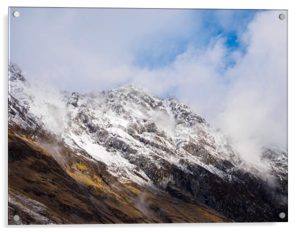 Aonach Eagach Ridge, Glen Coe. Acrylic by Tommy Dickson