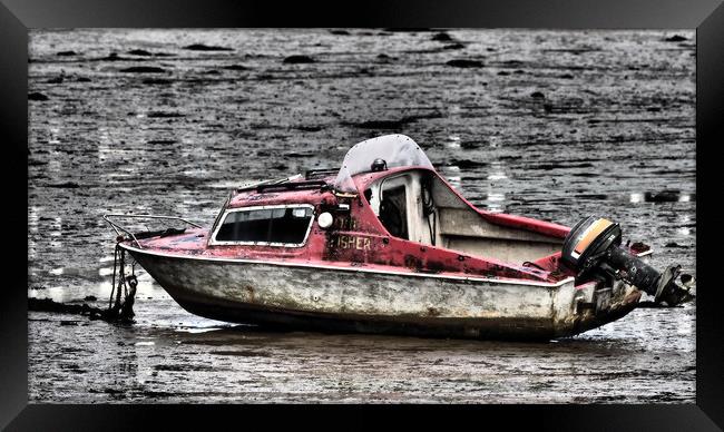 Fishing Boat in harbour Framed Print by mark humpage
