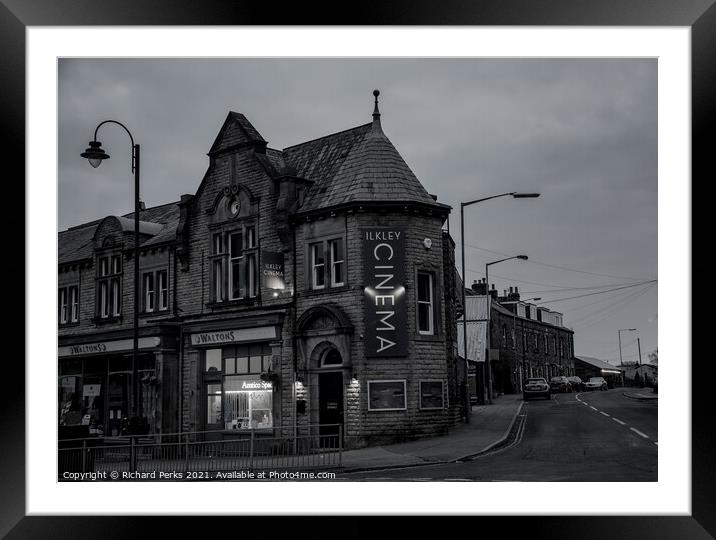 Ilkley Cinema all lit up Framed Mounted Print by Richard Perks