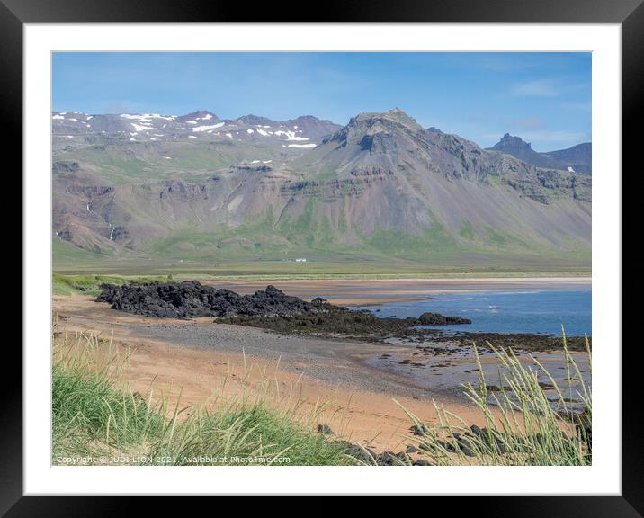Icelandic beach Framed Mounted Print by JUDI LION