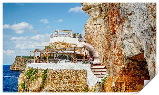 Menorca Caves With A View  Print by Peter F Hunt
