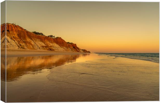 Stunning sunset over Praia da Falesia Canvas Print by Naylor's Photography