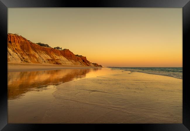 Stunning sunset over Praia da Falesia Framed Print by Naylor's Photography