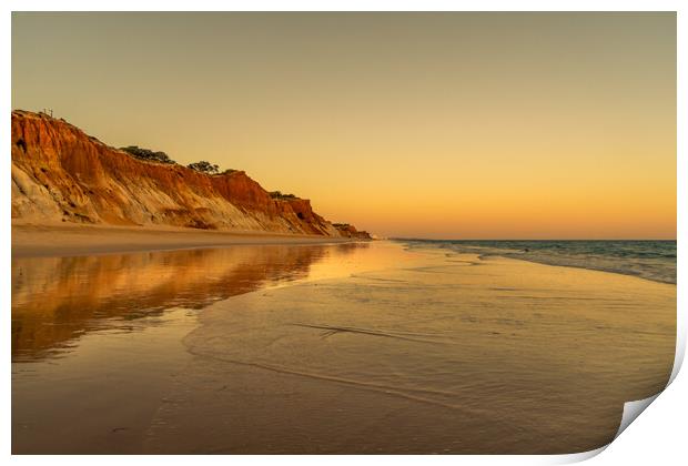 Stunning sunset over Praia da Falesia Print by Naylor's Photography