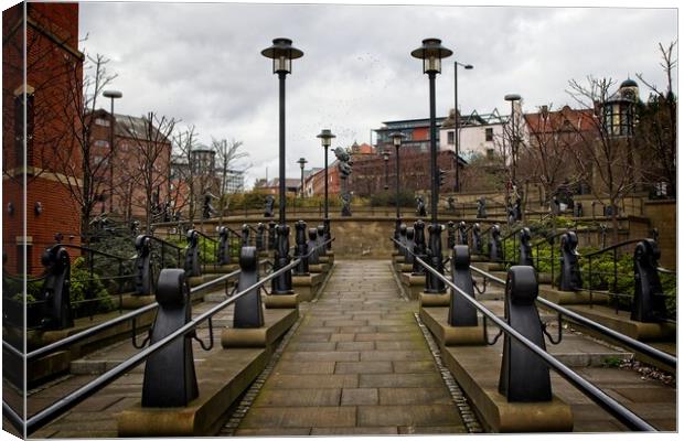 Down to the Quayide, Newcastle Canvas Print by Rob Cole