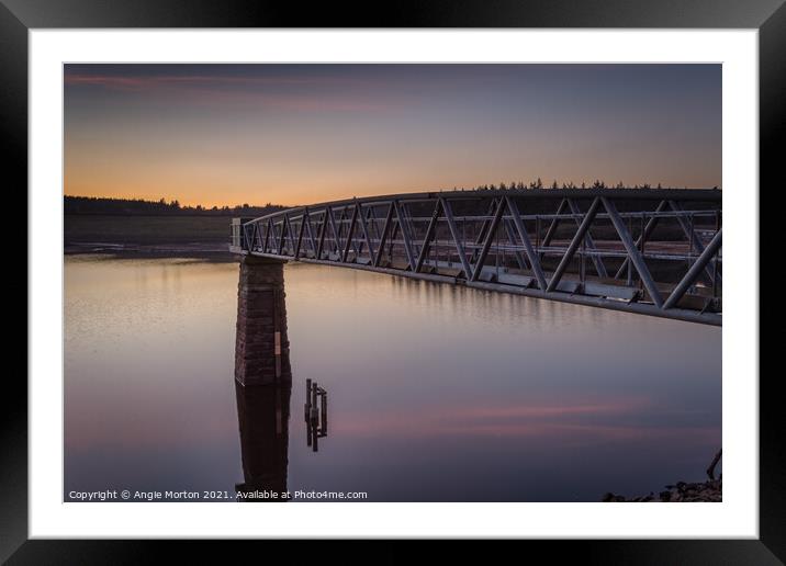 Middle Redmires Reservoir Sunset Framed Mounted Print by Angie Morton