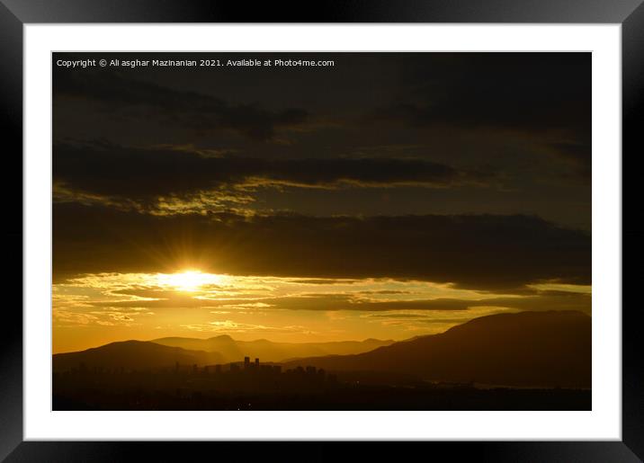 Sky sunset Framed Mounted Print by Ali asghar Mazinanian