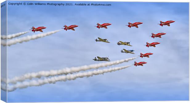 Red Arrows And Eagle Squadron Duxford 2013 Canvas Print by Colin Williams Photography