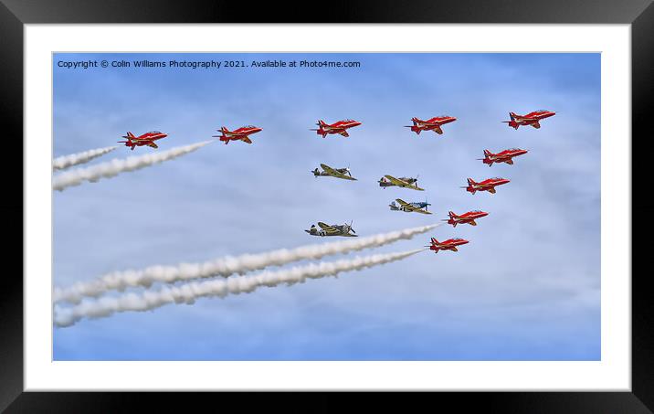 Red Arrows And Eagle Squadron Duxford 2013 Framed Mounted Print by Colin Williams Photography