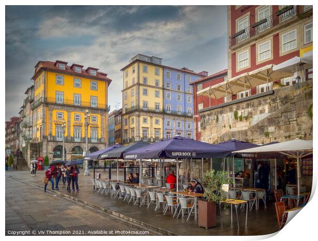 Vibrant Porto on a Rainy Day Print by Viv Thompson