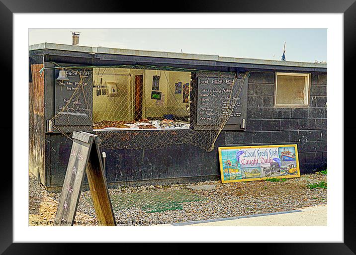 Fish Shop On The Beach Framed Mounted Print by Peter F Hunt
