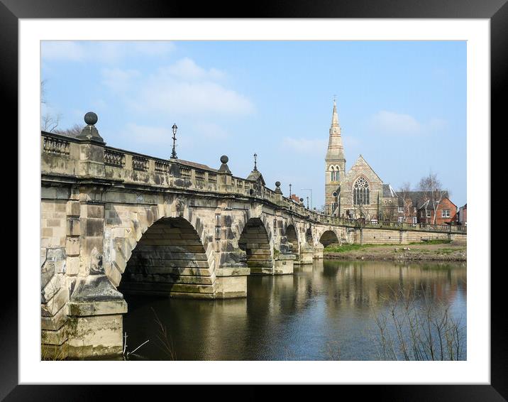 English Bridge, Shrewsbury Framed Mounted Print by Wendy Williams CPAGB