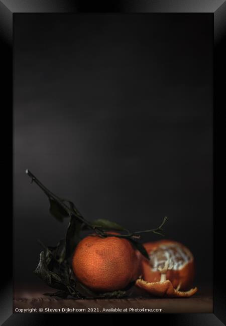 Clementines Still Life depth of field Framed Print by Steven Dijkshoorn
